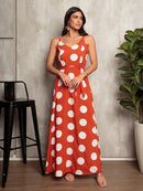 VESTIDO LONGO ESTAMPADO COM ALCINHA