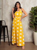 VESTIDO LONGO ESTAMPADO COM ALCINHA