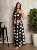 VESTIDO LONGO ESTAMPADO COM ALCINHA