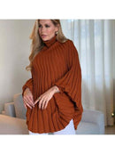 Poncho canelado tricot