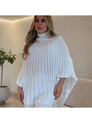 Poncho canelado tricot