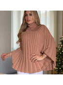 Poncho canelado tricot