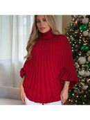 Poncho canelado tricot