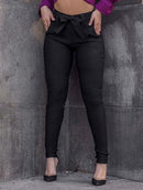CALÇA FEMININA SOCIAL LYCRA CLOCHARD COM LAÇO