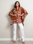 CAPA TRICOT XADREZ COM MANGA ASA DE MORCEGO