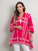 CAPA TRICOT XADREZ COM MANGA ASA DE MORCEGO