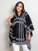 CAPA TRICOT XADREZ COM MANGA ASA DE MORCEGO