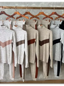 CONJUNTO TRICOT MOUSSE LISTRADO