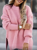 SUÉTER FEMININO COM GOLA SIMULADA