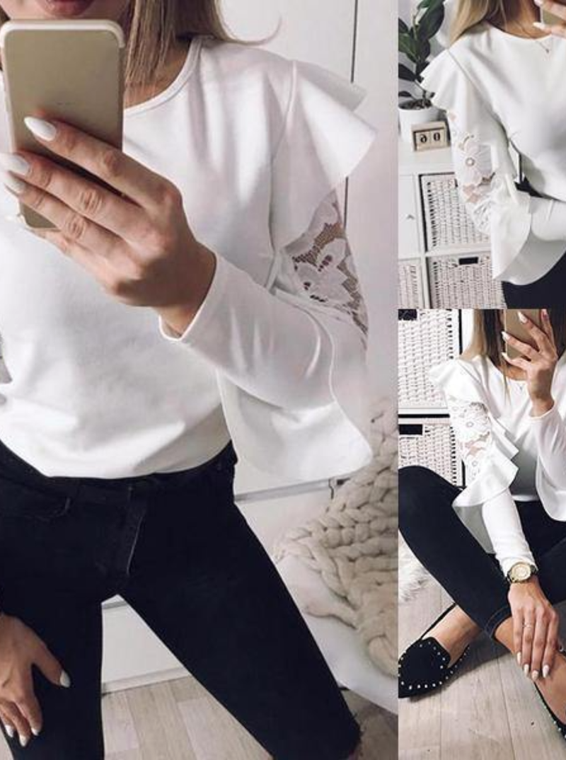 Blusa Feminina Babados Floral