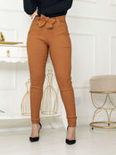 CALÇA FEMININA SOCIAL LYCRA CLOCHARD COM LAÇO