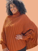 Poncho canelado tricot
