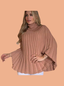 Poncho canelado tricot