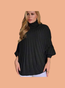 Poncho canelado tricot