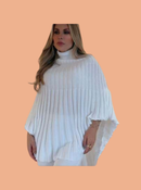 Poncho canelado tricot