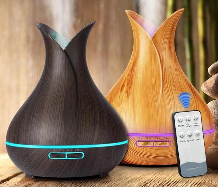 Umidificador de Ar USB Madeira & Difusor De Óleo Essencial