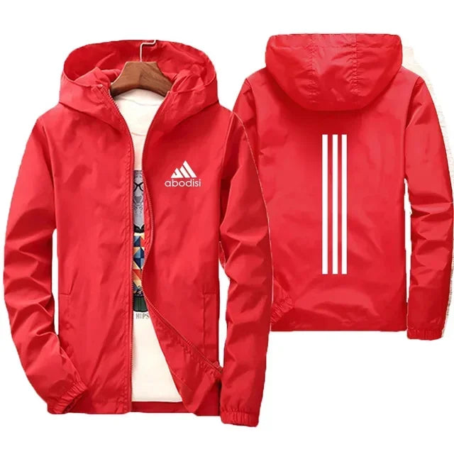 Men's hooded zippered windproof and waterproof sports shirt, motorcycle suit, large casual jacket, spring and autumn, 2024