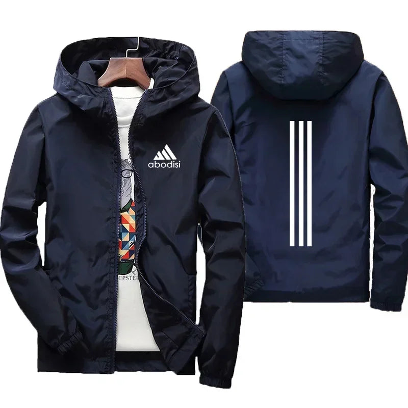 Men's hooded zippered windproof and waterproof sports shirt, motorcycle suit, large casual jacket, spring and autumn, 2024