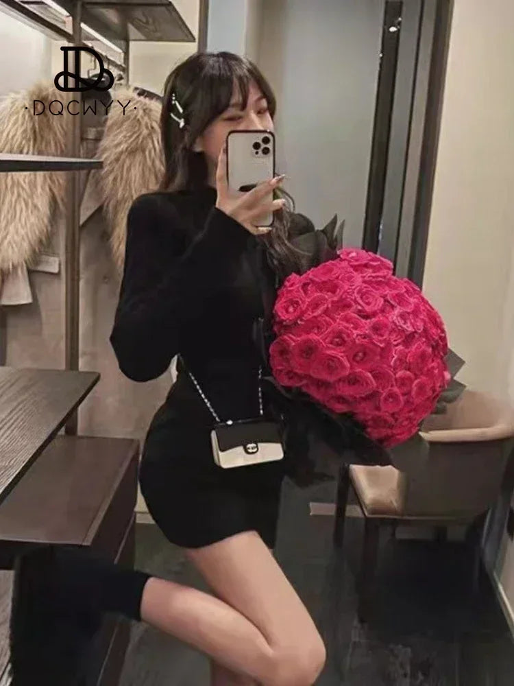 2024 Spring Autumn Two Piece Set Casual High Waist Wrapped Hip Short Skirt New Korean Fashion Slim Fit Long Sleeve Sets To Dress
