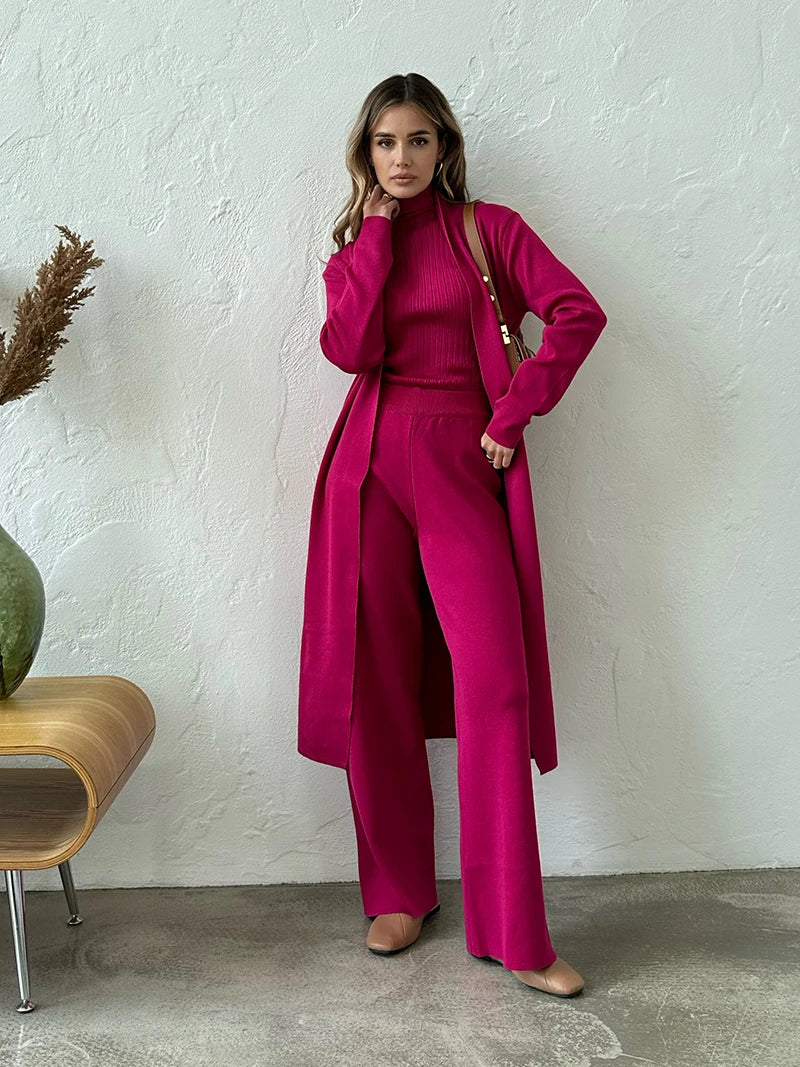 CONJUNTO 3 PEÇAS TRICOT