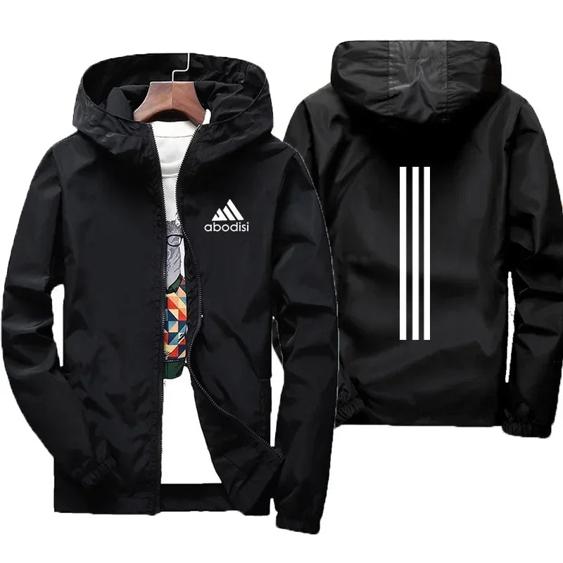 Men's hooded zippered windproof and waterproof sports shirt, motorcycle suit, large casual jacket, spring and autumn, 2024