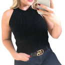 Blusa Cavada Garrafinha Modal Canelada