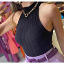 Blusa Cavada Garrafinha Modal Canelada