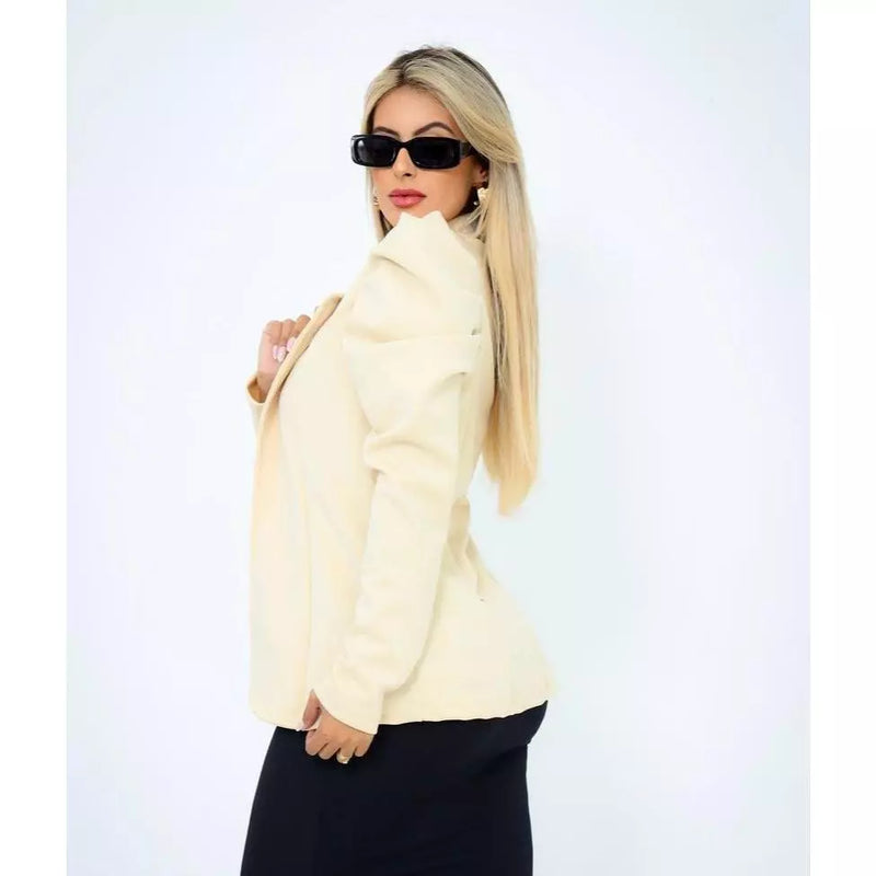 Blazer Feminino Casaquinho Alfaiataria Casaco Social Neoprene Manga bufante