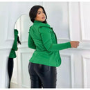 Blazer Feminino Casaquinho Alfaiataria Casaco Social Neoprene Manga bufante