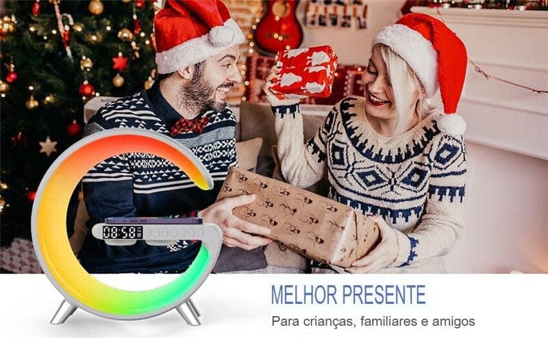 Luminária De Mesa G-Speaker Smart Station, Alto Falante e Carregador Sem Fio