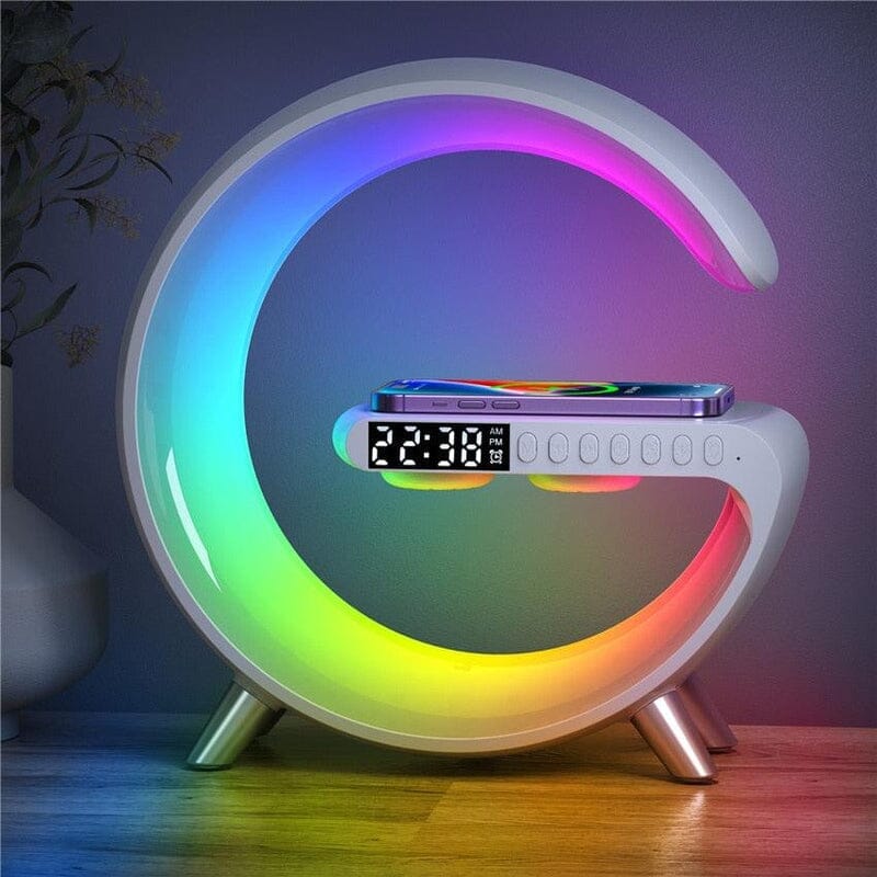 Luminária De Mesa G-Speaker Smart Station, Alto Falante e Carregador Sem Fio